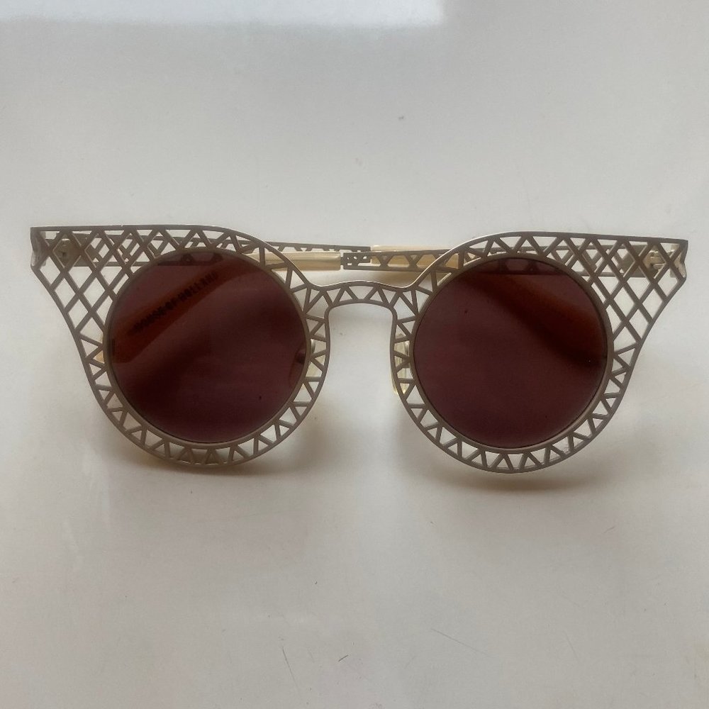 House of Holland Gold Cagefighter Sunglasses